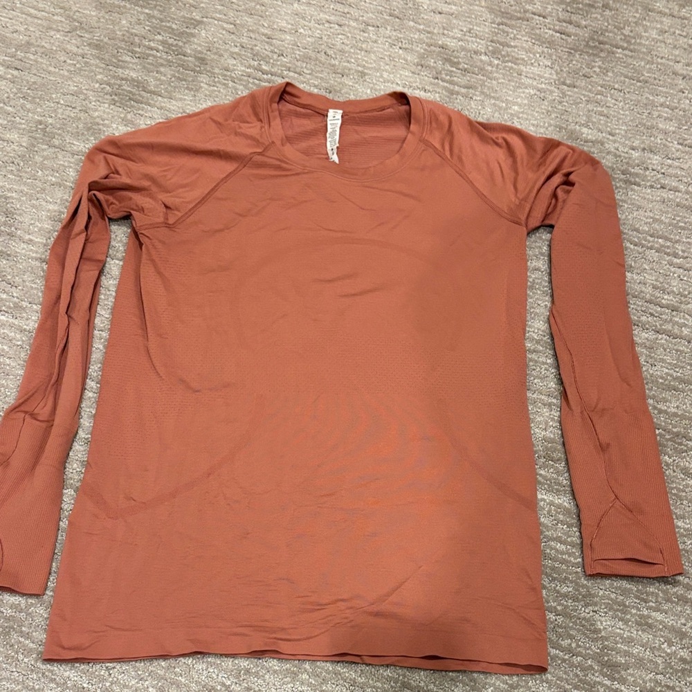 lululemon athletica Terracotta Swiftly Long Sleeve Top size 10